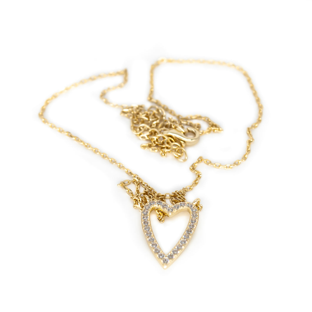 Elongated Open Heart Necklace